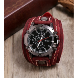 Montre Homme Élégante – Cuir Véritable & Acier Inoxydable