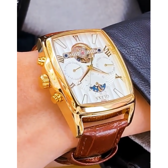 NTA-LIGHT UNISON-Montre Mécanique Automatique Homme en Véritable Cuir – Prestige en Acier Inoxydable