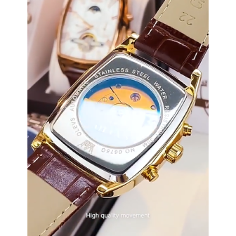 NTA-LIGHT UNISON-Montre Mécanique Automatique Homme en Véritable Cuir – Prestige en Acier Inoxydable