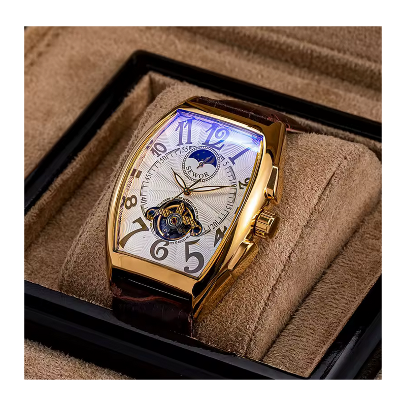 NTA-LIGHT CHRONIA- Montre Mécanique Automatique élégant Homme en Véritable Cuir – Prestige en Acier Inoxydable