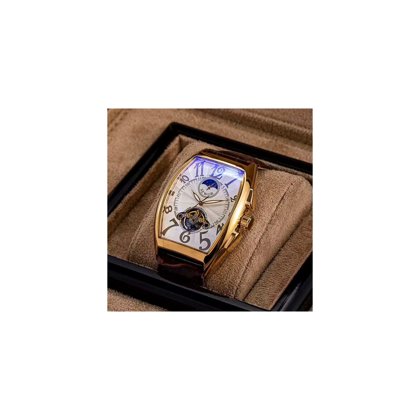 NTA-LIGHT CHRONIA- Montre Mécanique Automatique élégant Homme en Véritable Cuir – Prestige en Acier Inoxydable