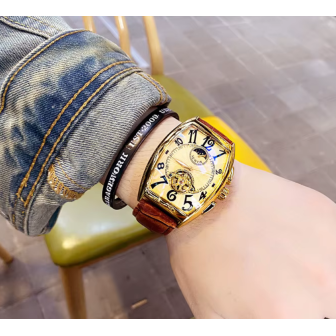 NTA-LIGHT CHRONIA- Montre Mécanique Automatique élégant Homme en Véritable Cuir – Prestige en Acier Inoxydable