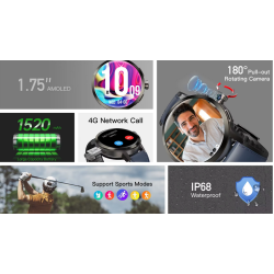 NTA-LIGHT TITAN X35 – Montre Smartphone Android 3G/4G/5G  Carte SIM | Appels, GPS & Bluetooth | 2 Bracelets Cuir & Silicone